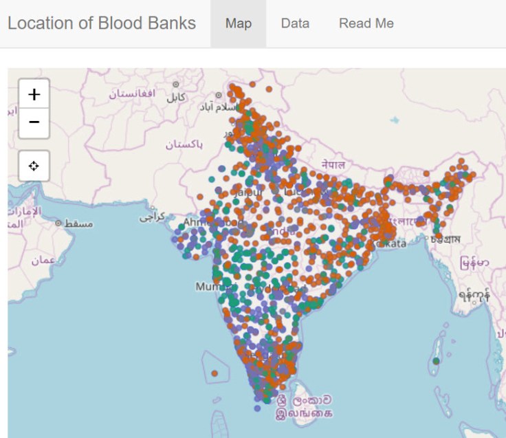 Location of Blood Banks in India