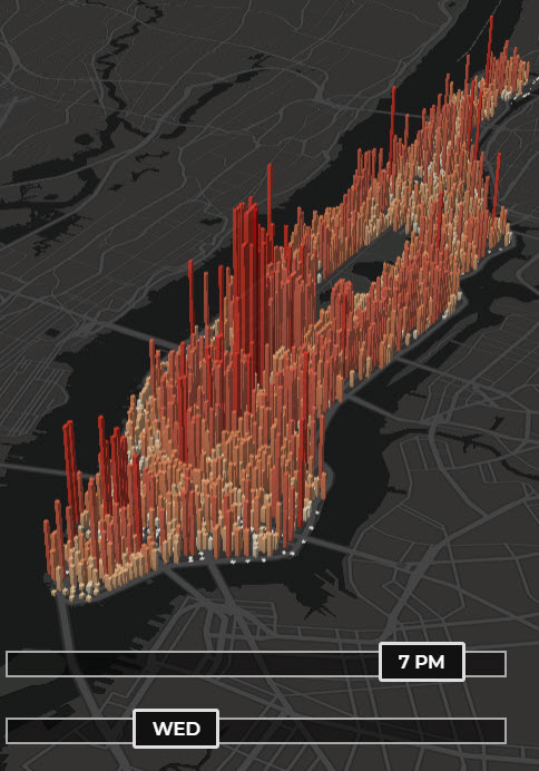 map of Manhattan visualized