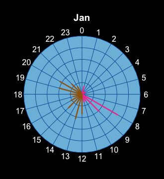 Radial Plot showing steps walked in Jan 2018